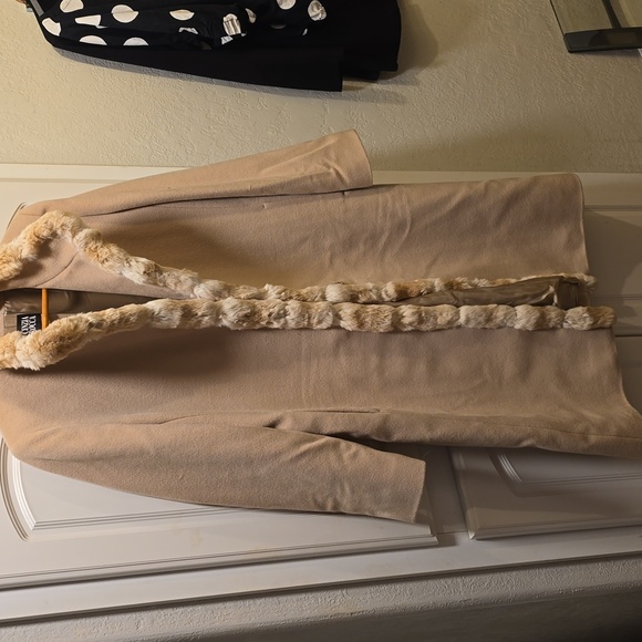 Cinzia Rocca Wool Coat with Chinchilla trim nwot - Picture 3 of 9